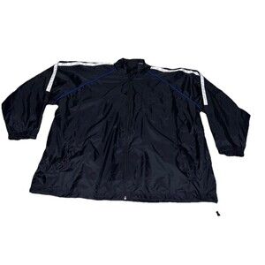 Athletic Works Men's 2XL Black Nylon Windbreaker Full Zip Jacket‎ Lightweight